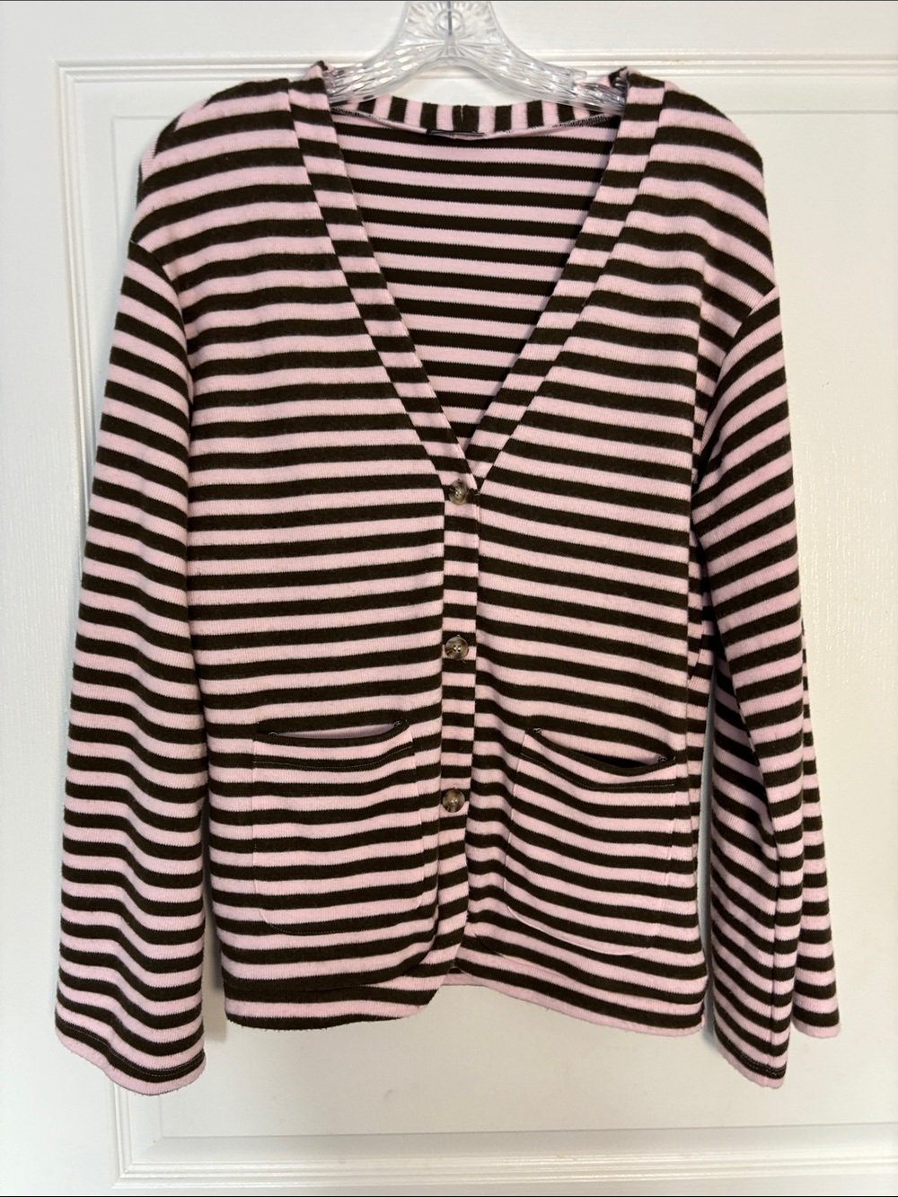 ASOS DESIGN Striped Knit Cardigan - Pink & Brown